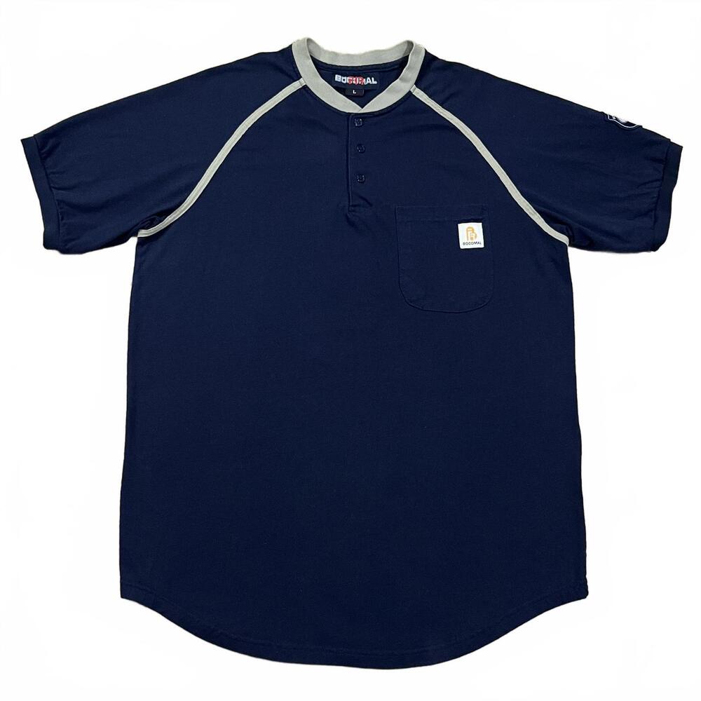Bocomal FR Mens CAT2 Blue Short Sleeve Henley Work T Shirt Size Large